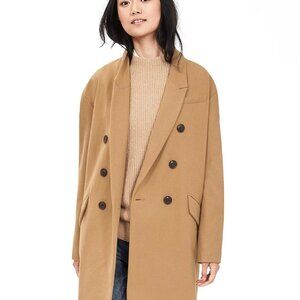 Clear out Camel Double-Breasted Coat sz S